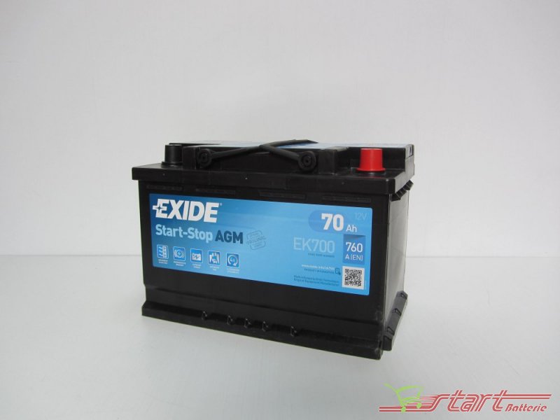Exide EK700 AGM 12V 70Ah 760A(EN) L3 - Start & Stop AGM - Batterie